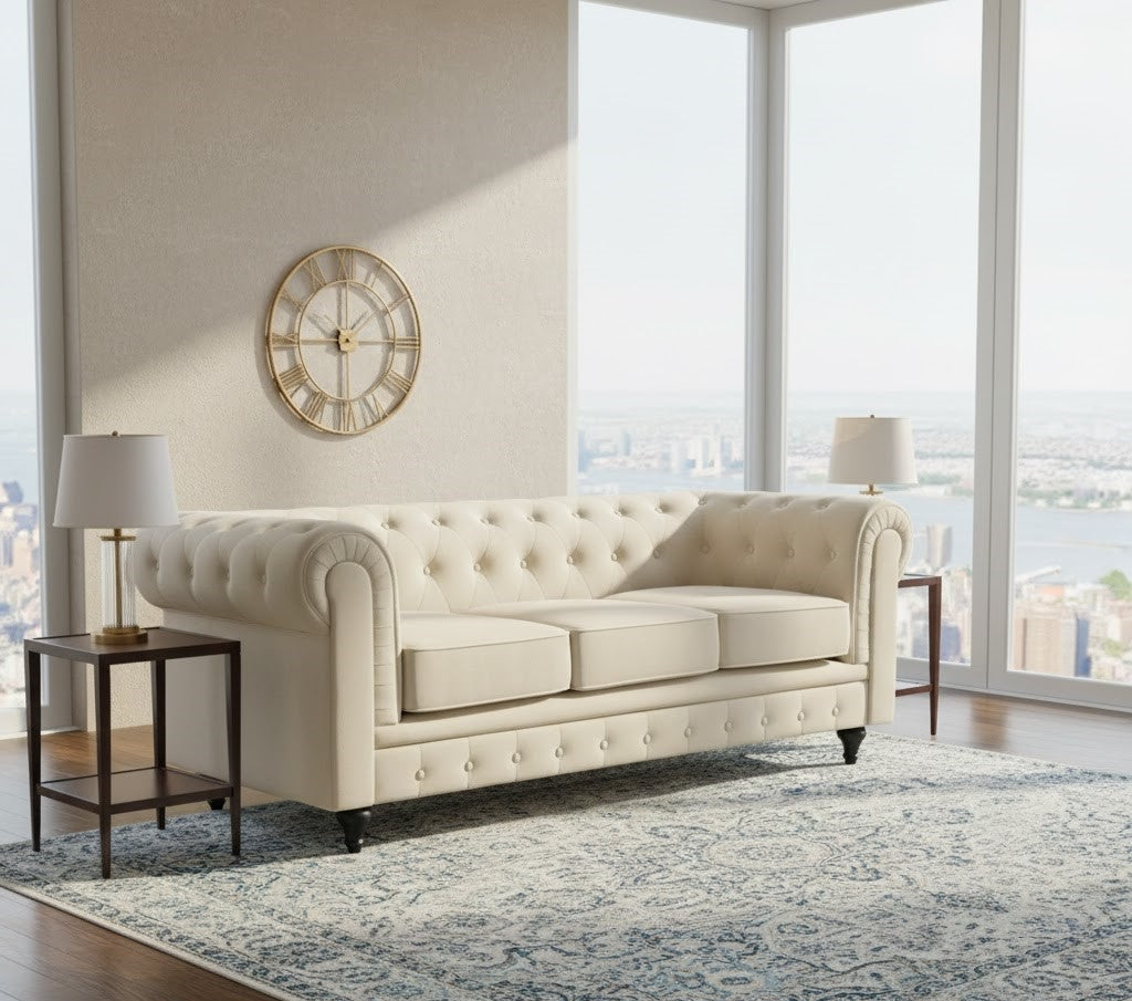 Beacon Chesterfield 3 Seater Sofa in Plush Velvet Fabric