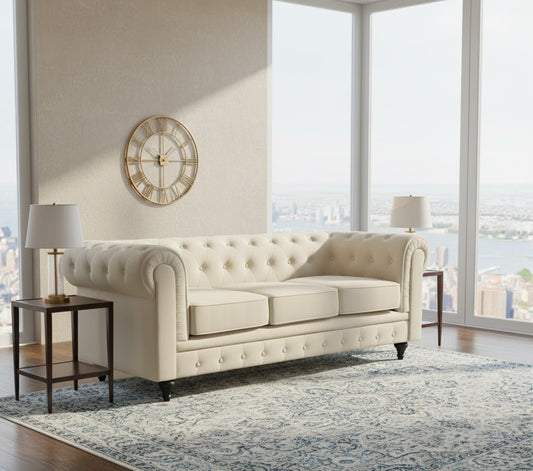 Beacon Chesterfield 3 Seater Sofa in Plush Velvet Fabric