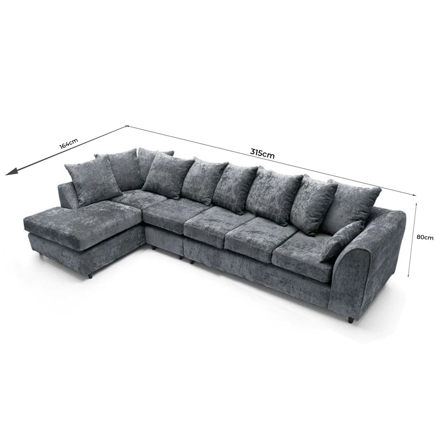 Stone Aura Left-Hand Chaise L-Shaped Sofa
