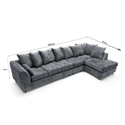 Stone Aura Right-Hand Chaise L-Shaped Sofa