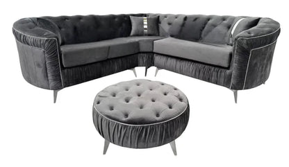 Hermes Ambassador Panel Sofa with Metal Trim Accents