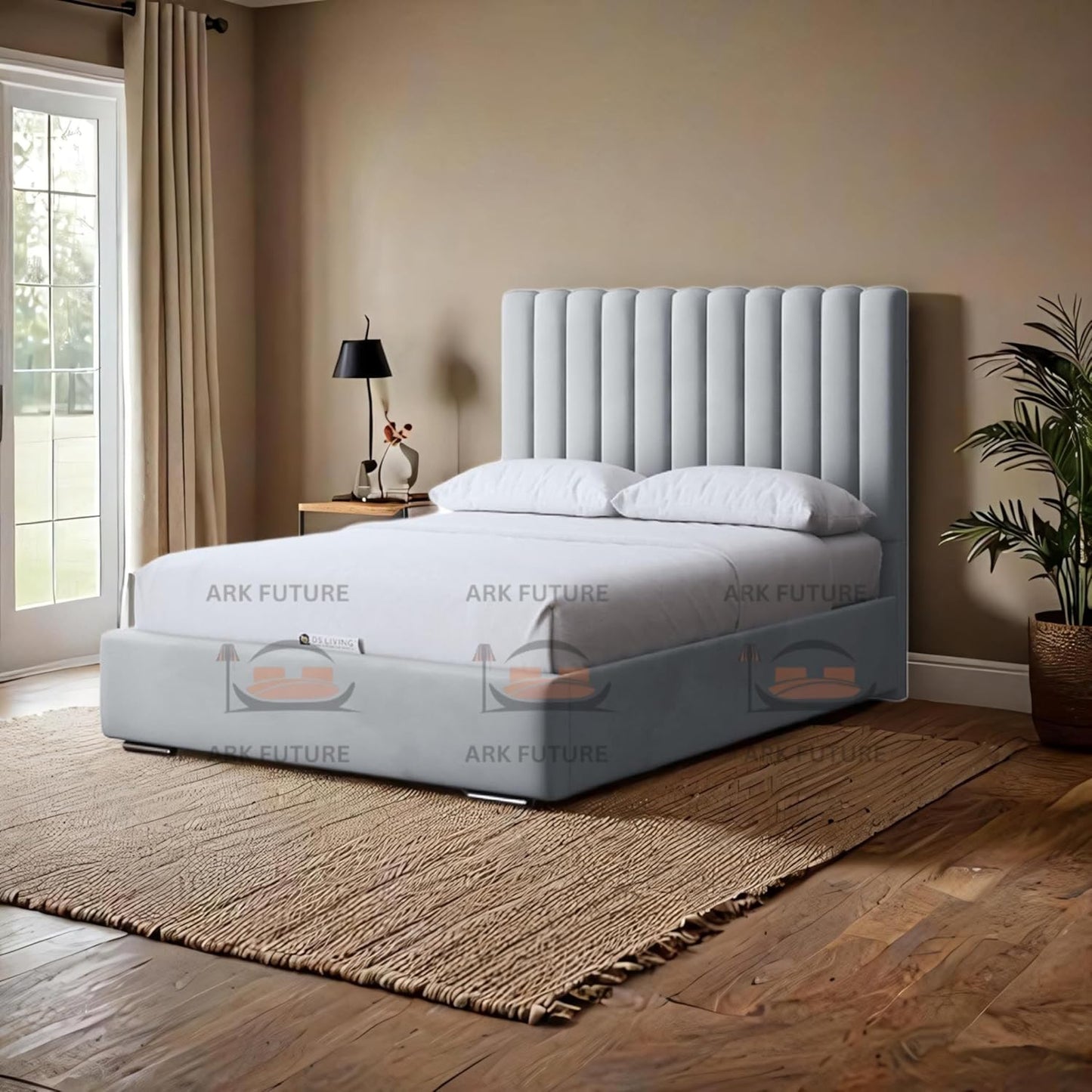 Valencia Panel Bed Frame with Headboard, Modern & Durable Platform for Bedroom