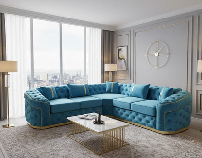 Soho Chesterfield Sofa in Plush Velvet Fabric