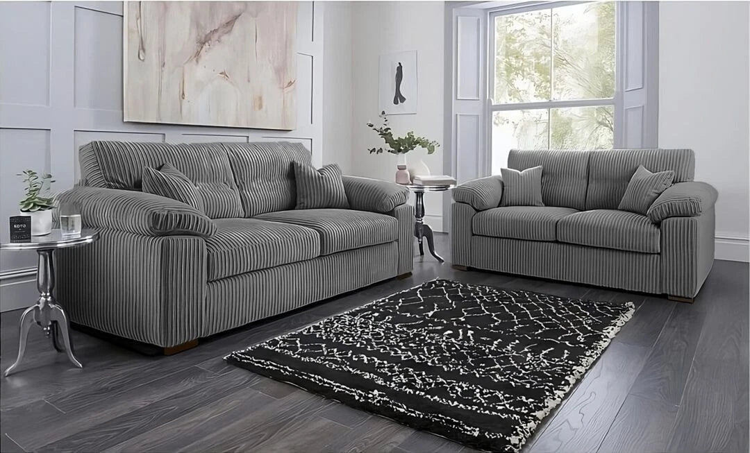 Stonehill Calm Modern Lounge 3+2 Setarer Sofas In Jumbo Fabric