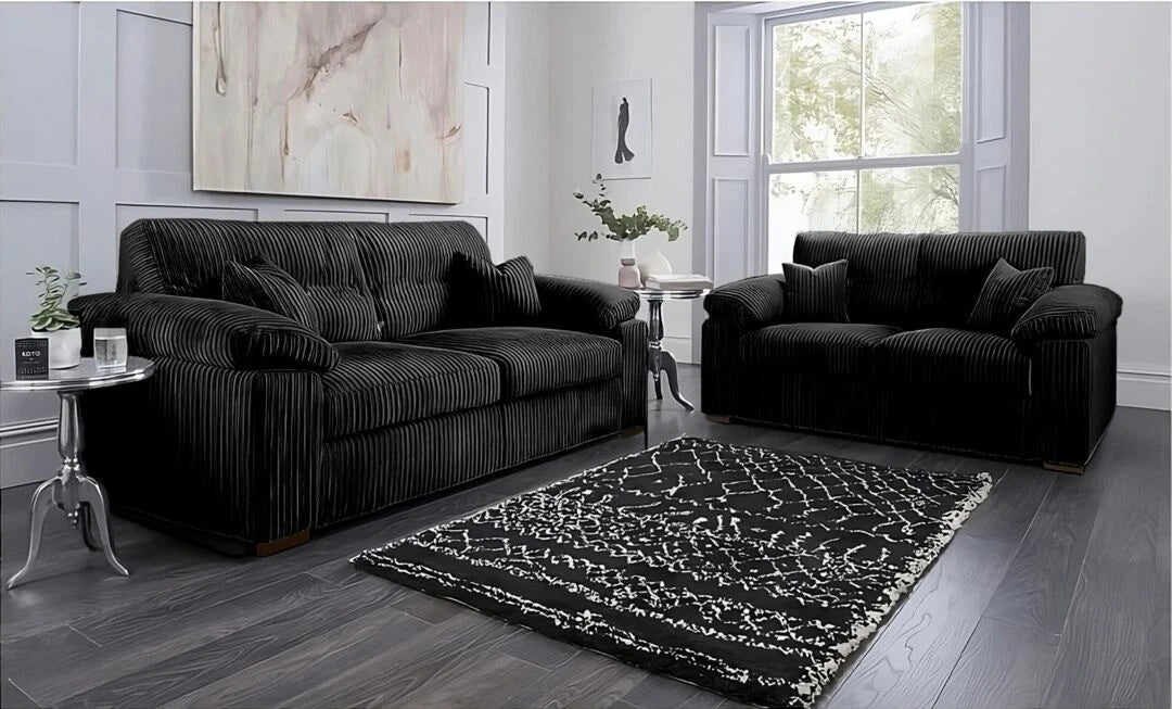 Stonehill Calm Modern Lounge 3+2 Setarer Sofas In Jumbo Fabric