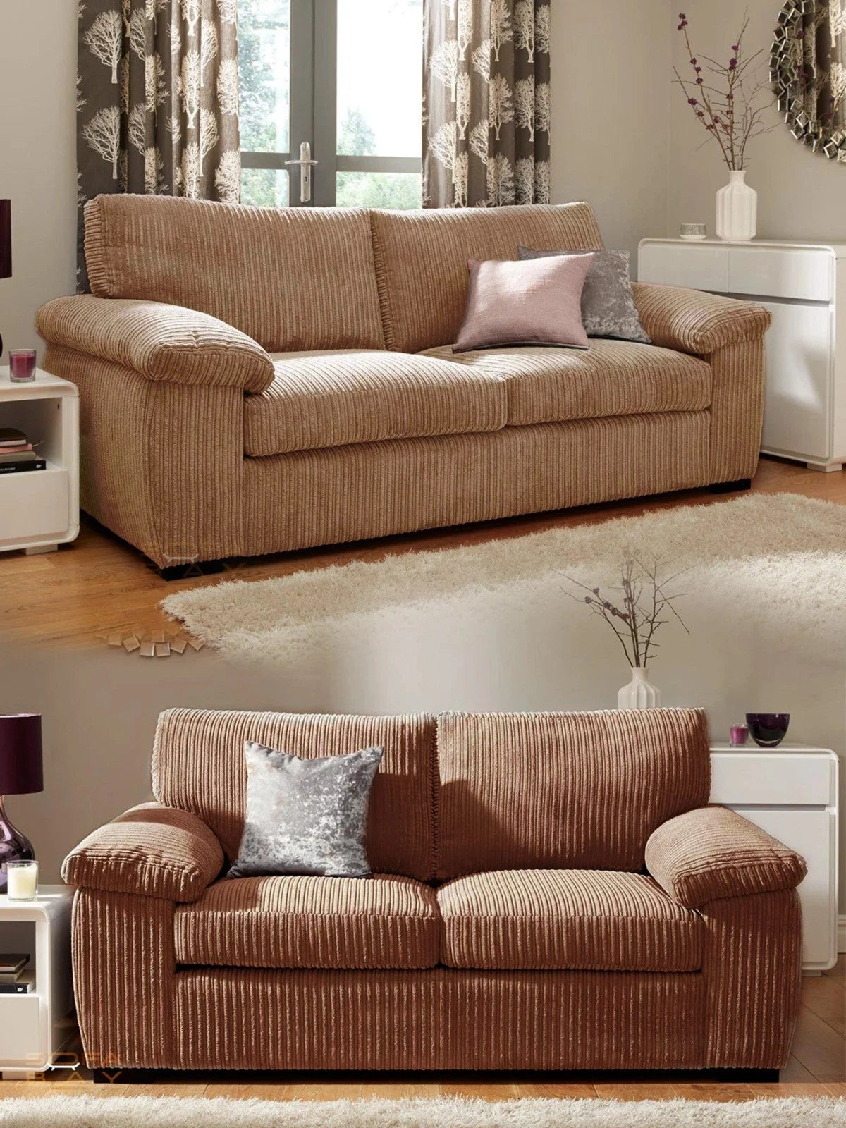 Stonehill Calm Modern Lounge 3+2 Setarer Sofas In Jumbo Fabric