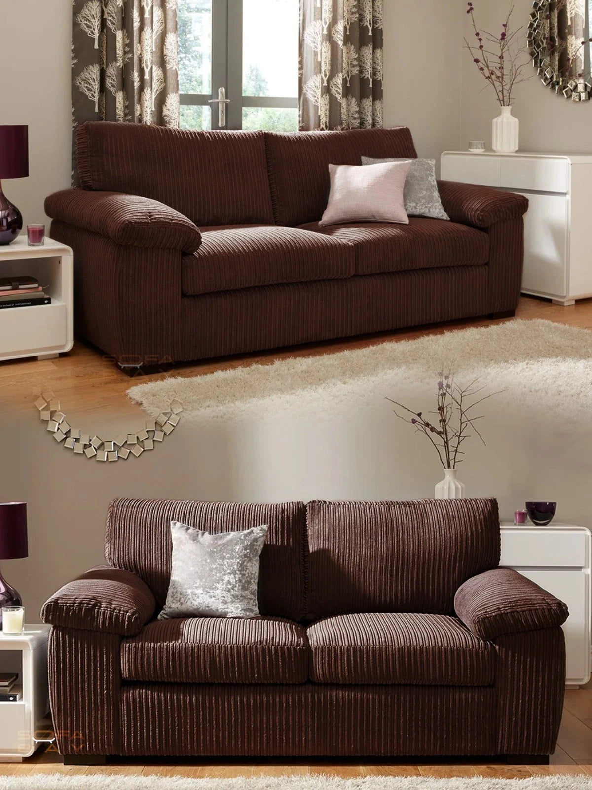 Stonehill Calm Modern Lounge 3+2 Setarer Sofas In Jumbo Fabric