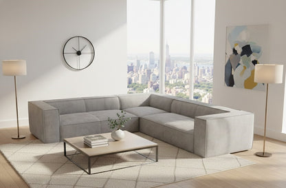 Symetry Luxury Corner Sofa in Plush Velvet Fabric