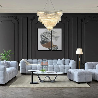 Tribeca Stool Range in Luxurious Pearl Boucle Fabric for Modern Interiors (Stool)