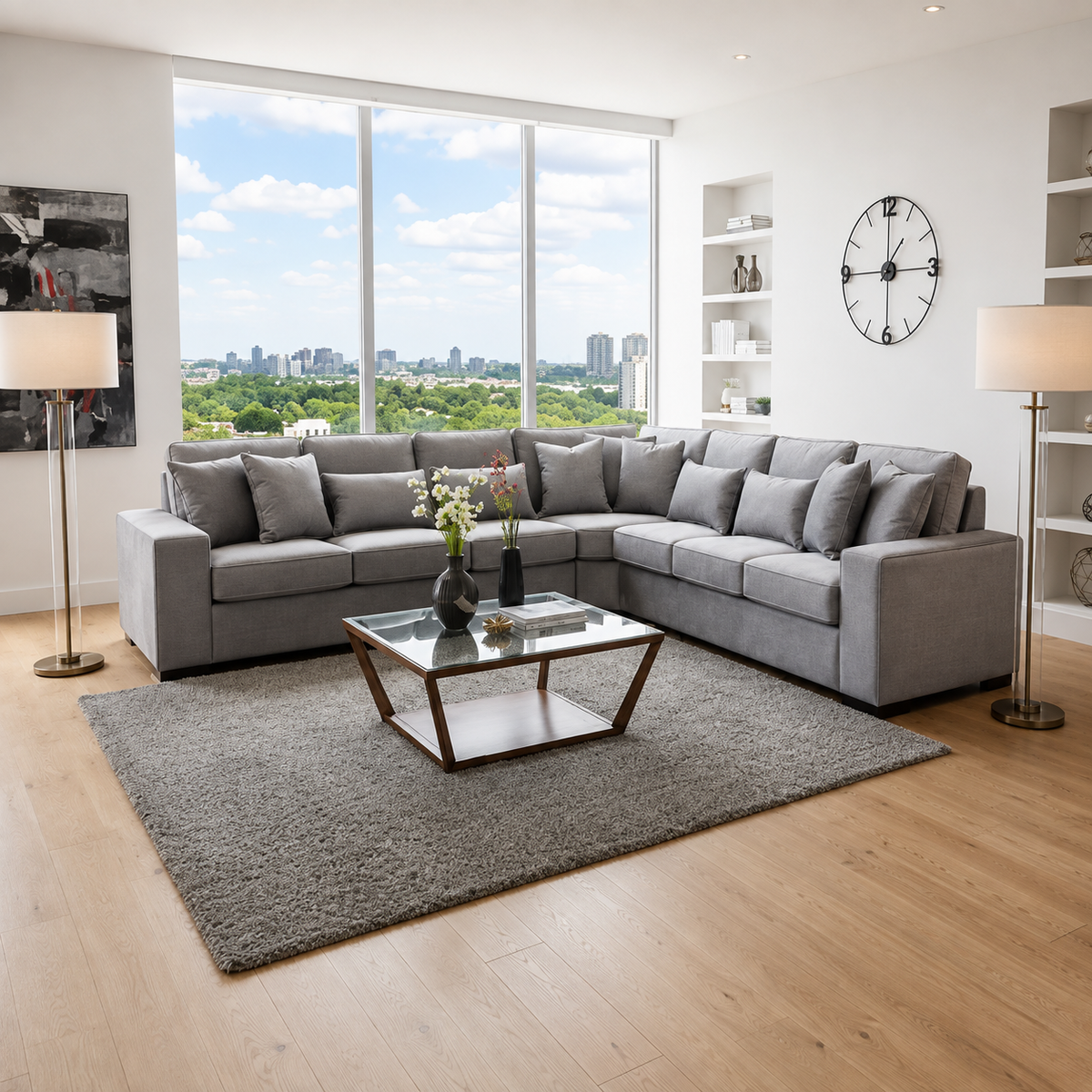 Elite Luxury Corner Sofa in Plush Velvet