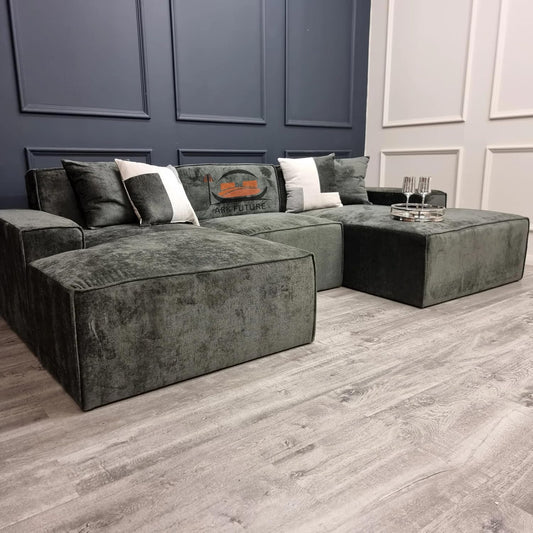 Atlanta U-Shape Modular Sofa - Adjustable, Modern Fabric Sectional