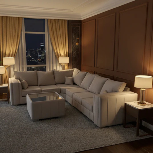 Rex Chesterfield 5 Seater Corner Sofa in Plush Velvet Fabric