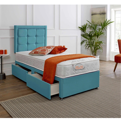 Dora Kids Single Divan Bed in Plush Velvet Fabric