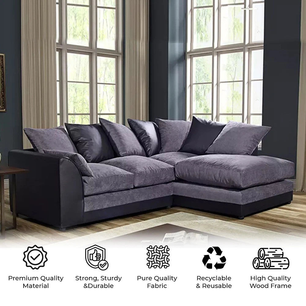 Urban Crest Modern Lounge L-Shaped Sofa In Right/Left Chaise