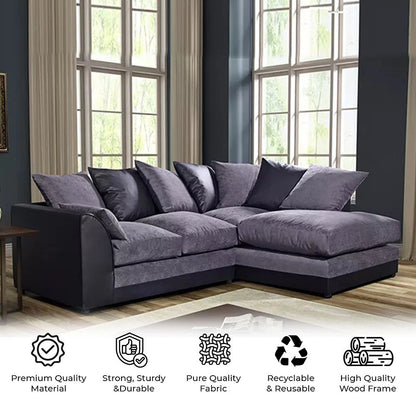 Urban Crest Modern Lounge L-Shaped Sofa In Right/Left Chaise