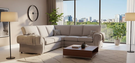 Veneto 5 Seater Corner Sofa in Plush Velvet Fabric