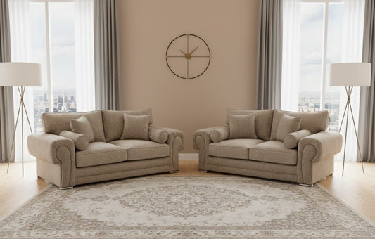 Verona 3 plus 2 Seater Sofa Set in Chenille Fabric