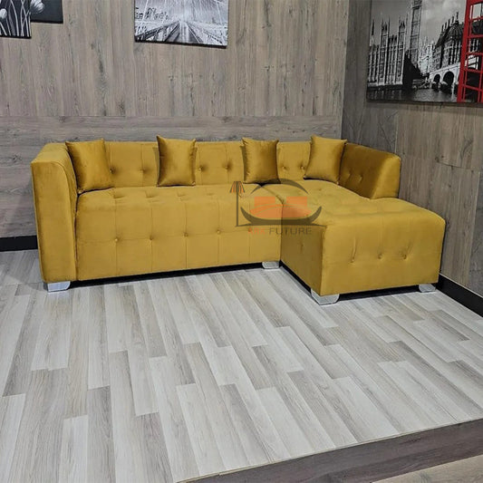 Vesta Plush Velvet Corner Sofa – Elegant & Comfortable Luxury Seating for Modern Homes
