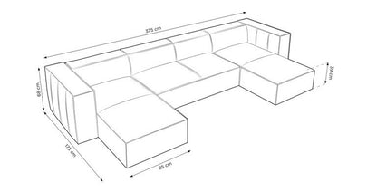 Nobita U Shape Sofa in Luxury Plush Velvet Fabric