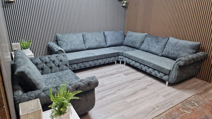 Morris Sofa Set in Plush Velvet Fabric