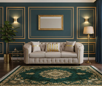 Camden Calm 3-Seater Sofa In Plush Velvet Fabric