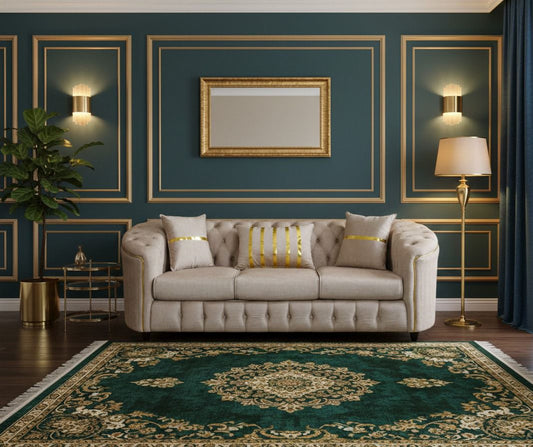 Camden Calm 3-Seater Sofa In Plush Velvet Fabric