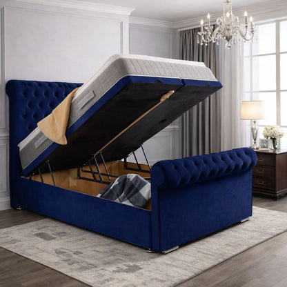 Melfi Sleigh Bed With Divan Ottoman Bed