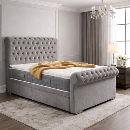 Melfi Sleigh Bed With Divan Ottoman Bed