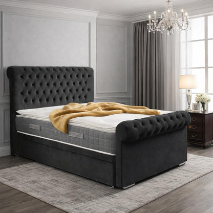 Melfi Sleigh Bed With Divan Ottoman Bed