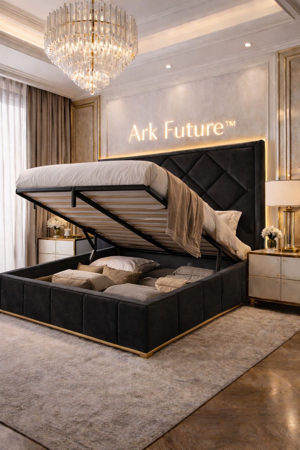 Malborne Chesterfield Luxury Bed Frame in Plush Velvet