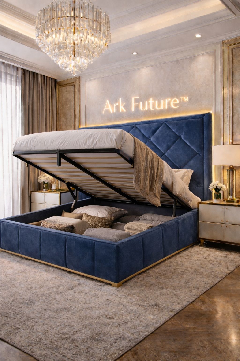 Malborne Chesterfield Luxury Bed Frame in Plush Velvet
