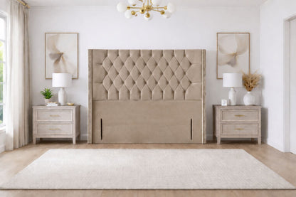 Pamela Winged Chesterfield Floor Standing Headboard