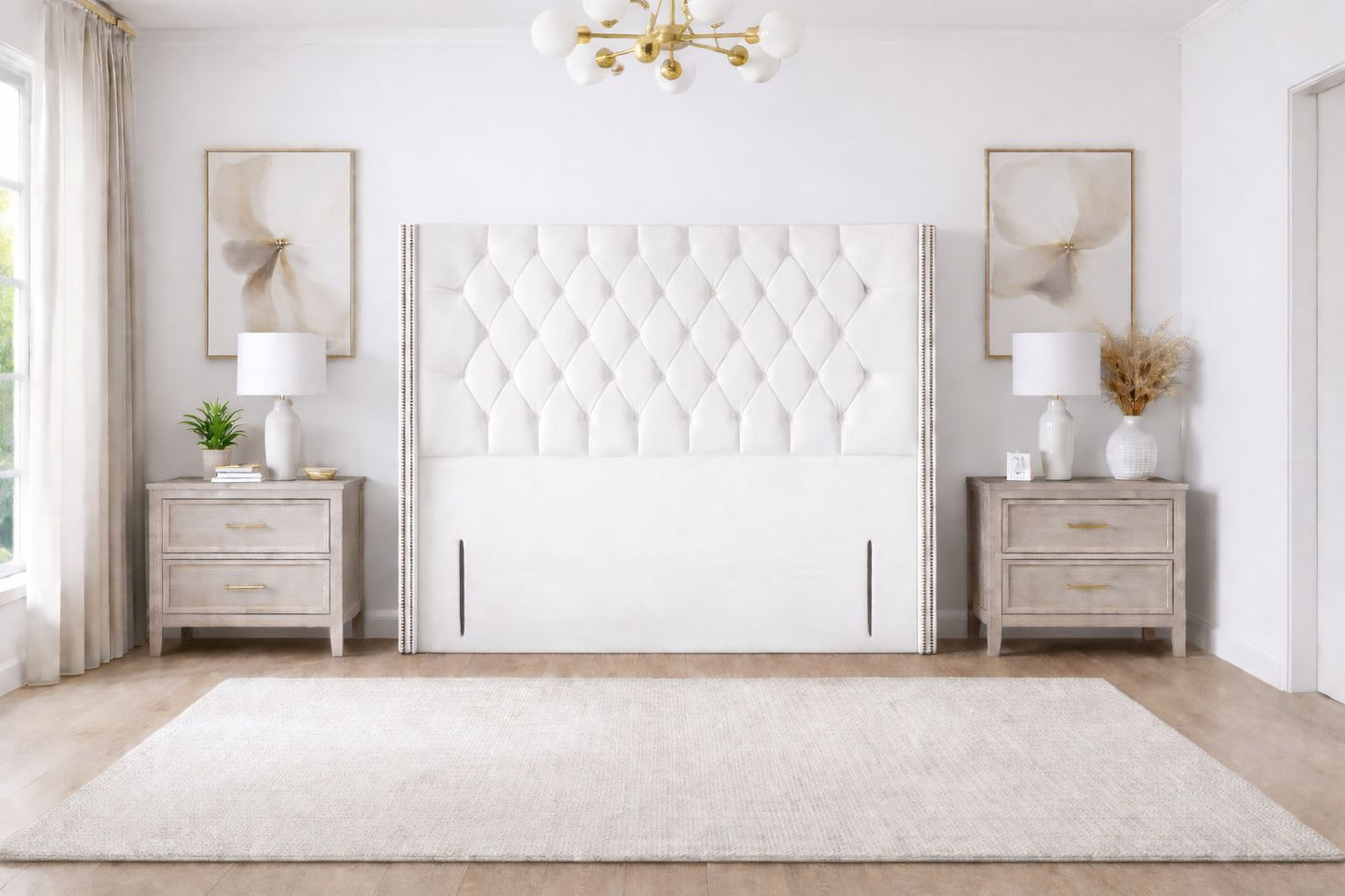 Pamela Winged Chesterfield Floor Standing Headboard