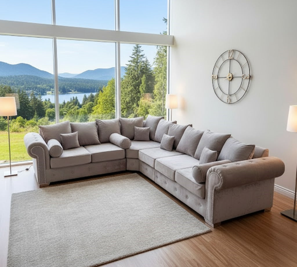 Windsor Luxury Sofa in Plush Velver Fabric