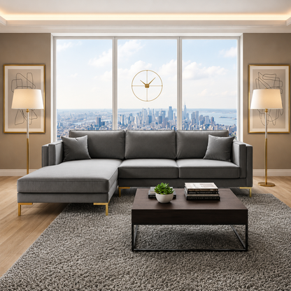 Radleigh Corner Sofa in Plush Velvet Fabric