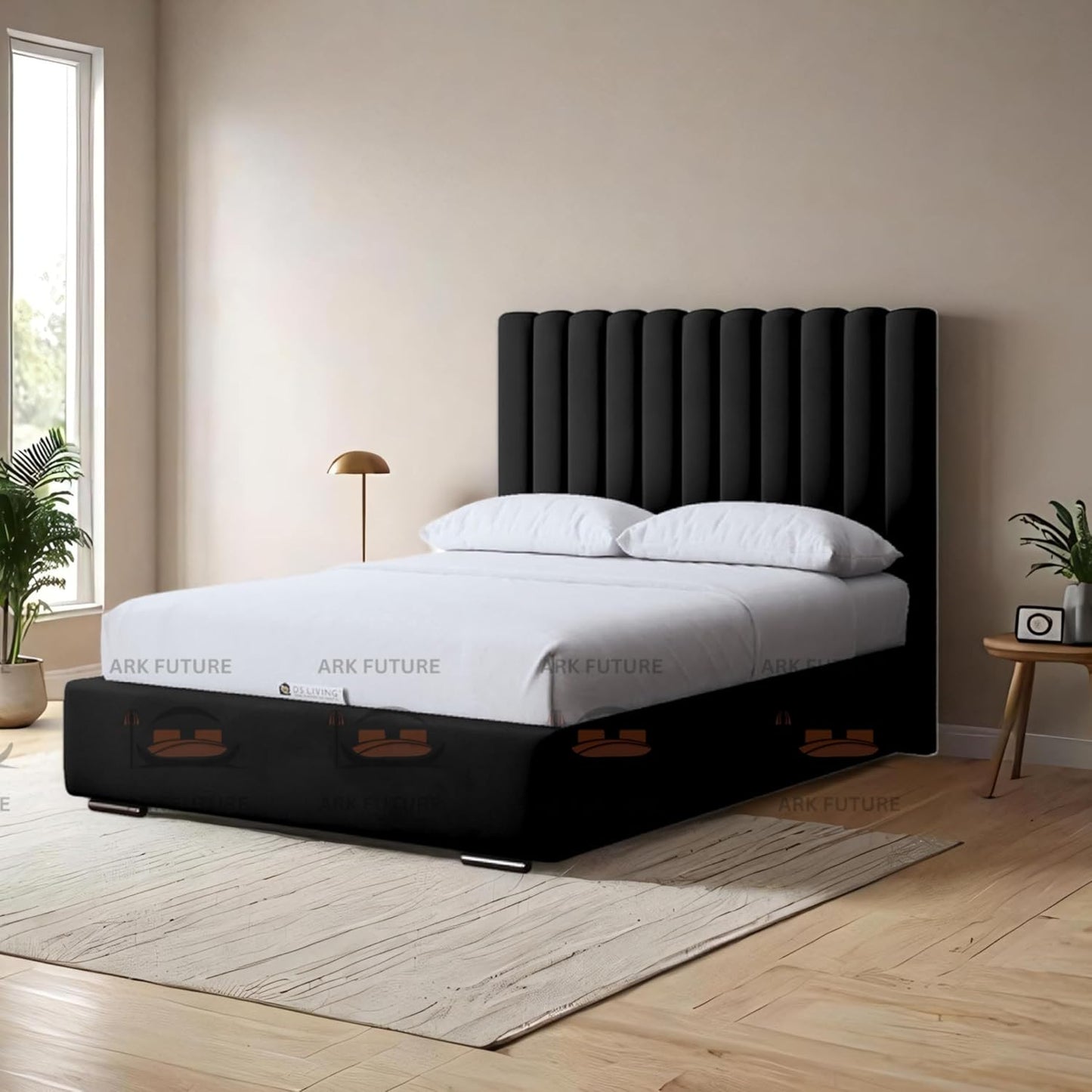 Valencia Panel Bed Frame with Headboard, Modern & Durable Platform for Bedroom