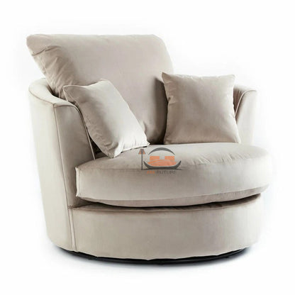 Hermes Luxury Upholstered Arm Chair in Plush Velvet Fabric