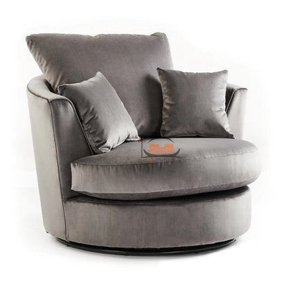 Hermes Luxury Upholstered Arm Chair in Plush Velvet Fabric