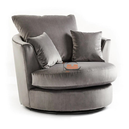 Hermes Luxury Upholstered Arm Chair in Plush Velvet Fabric