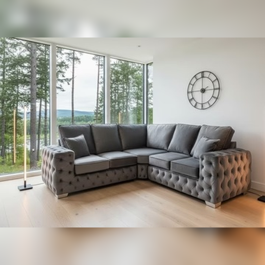 Ashton Chesterfield Sofa in Plush Velvet Fabric