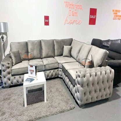 Ashton Chesterfield Sofa in Plush Velvet Fabric