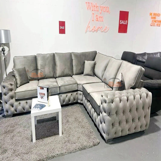 Ashton Chesterfield Sofa in Plush Velvet Fabric