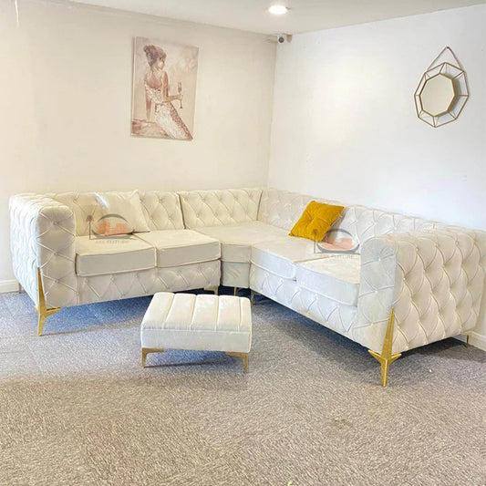 Alexa Chesterfield Sofa in Plush Velvet Fabric