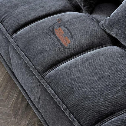 Gramercy Corner Sectional Sofa in Steel Velvet - Modern Comfort for Living Rooms