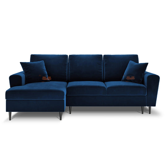 Elentra Corner Sofa in Plush Velvet Fabric with Right and Left Hand Corner Option