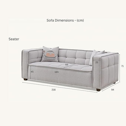 Murray Sofa Range - Modern Modular 4+3 Seater in Putty Boucle