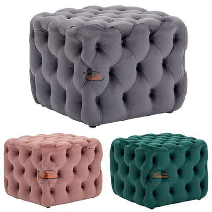 Nutter Chesterfield Button Cube Stool Chair Footrest