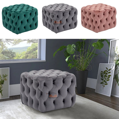 Nutter Chesterfield Button Cube Stool Chair Footrest