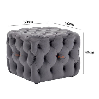Nutter Chesterfield Button Cube Stool Chair Footrest