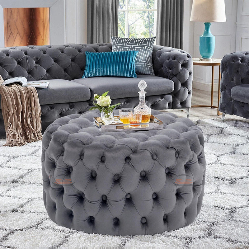 Nutter Chesterfield Button Cube Stool Chair Footrest